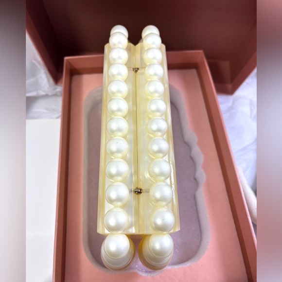 Cult Gaia Eos Box Clutch in Cream and Gold - Picture 9 of 13